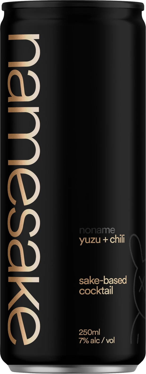 NoName yuzu and chili sake cocktail in a 250 ml black can